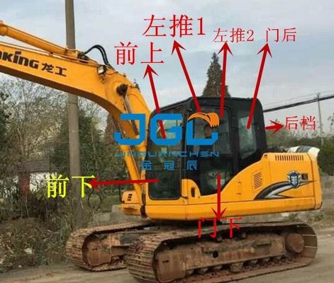 LG6150 135 Excavator Gear Depan Gear Belakang Kiri Dan Kanan Pintu Skylight Bagian Atas Dan Bawah Kaca Depan
