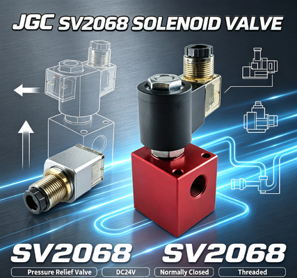 SV2068 Hidrolik Solenoid Ball Valve Pressure Relief Valve Threaded Cartridge DC24V Valve Penjaga Tekanan yang Biasanya Ditutup