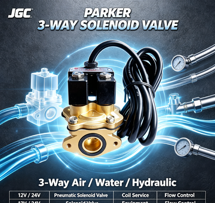 Parker 3-Way Air Pneumatic Solenoid Valve 12v 24v Water Hydraulic Coil Peralatan Servis