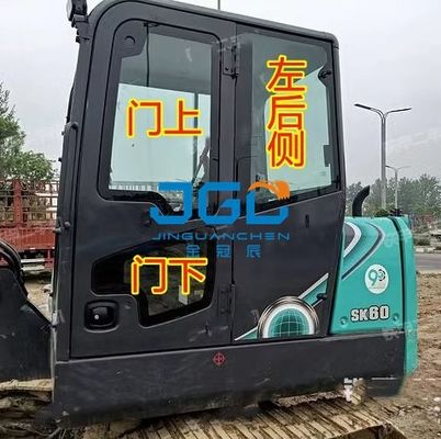 SK60-10 Kaca Ekskavator Peredam Angin Depan Pintu Geser Atas Dan Bawah Jendela Belakang Penyekat Lengan Kanan Kaca Tempered