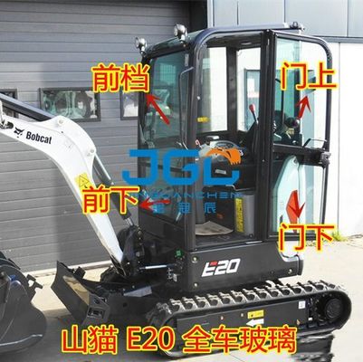 E20 Excavator Glass Front Gear Pintu Bawah Push Up And Down Window Rear Gear Hook Machine Kaca yang Dikeraskan