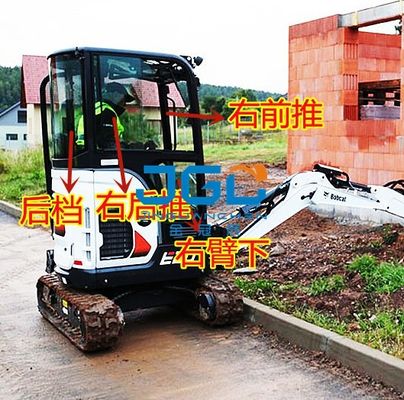 E20 Excavator Glass Front Gear Pintu Bawah Push Up And Down Window Rear Gear Hook Machine Kaca yang Dikeraskan