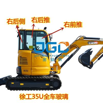 XE35U Excavator Glass Front Gear Depan Bawah Pintu Kaca Rear Gear Tarik Kanan Skylight