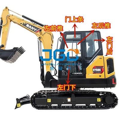 60C 75C Excavator Glass Front Damper Dorong Dan Tarik Sisi Belakang Jendela Pintu