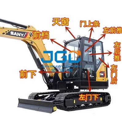 60C 75C Excavator Glass Front Damper Dorong Dan Tarik Sisi Belakang Jendela Pintu