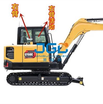 60C 75C Excavator Glass Front Damper Dorong Dan Tarik Sisi Belakang Jendela Pintu