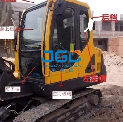 55B 60D Kaca Depan Ekskavator Kaca Depan Pintu Atas Dan Bawah Sisi Belakang Dorong Kanan Jendela Langit
