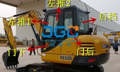 XE60D Excavator Depan Dan Belakang Pintu Dan Jendela Kiri Dan Kanan Kaca Depan Bagian pengganti