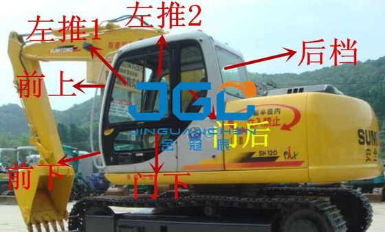 SH200 120Z3 Excavator depan dan belakang kaca depan dari kiri dan kanan pintu dan jendela
