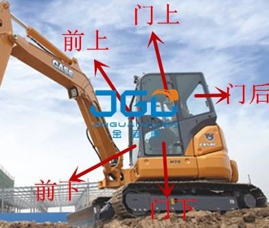 CX58C excavator depan dan belakang kaca depan kiri dan kanan pintu dan jendela