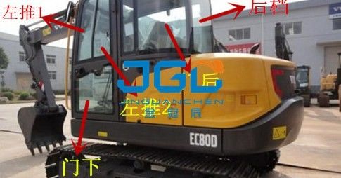 EC80D Excavator Roda Depan Dan Belakang Jendela Kiri Dan Kanan Serta Kaca Depan Atas Dan Bawah