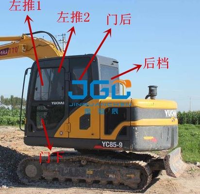 YC85-9 150 360 230 135-9 Excavator depan dan belakang kaca depan, kiri dan kanan pintu dan jendela