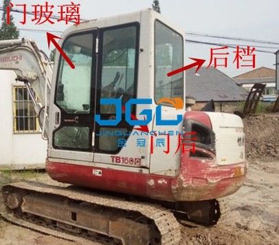 TB160C 170 175 Excavator Bagian depan dan belakang kaca depan, pintu kiri dan kanan, kaca depan atas dan bawah