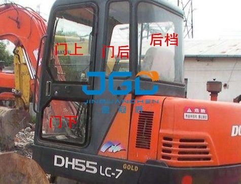 Kaca excavator DH55-LC-7 depan dan belakang kaca depan, kiri dan kanan pintu dan jendela