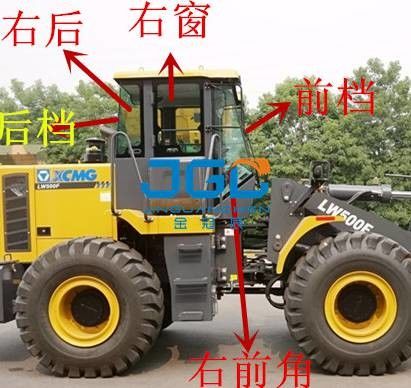 LW500F Loader Gigi Depan Blok Belakang Pintu Kiri Dan Kanan Serta Jendela Kaca Depan Sudut Sisi Atas Dan Bawah