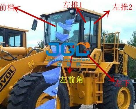 ETX956 955 Loader Front Stop Rear Stop Kiri Dan Kanan Jendela Sudut Sisi Kaca Depan