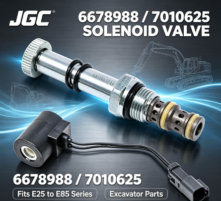Katup Solenoid 6678988 7010625 untuk Ekskavator E25 E26 E27 E27Z E32 E32i E34 E35 E35i E35Z E37 E42 E45 E50 E55 E85