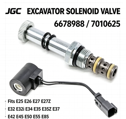 Katup Solenoid 6678988 7010625 untuk Ekskavator E25 E26 E27 E27Z E32 E32i E34 E35 E35i E35Z E37 E42 E45 E50 E55 E85