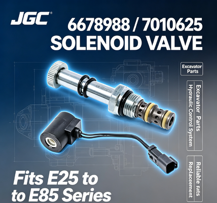 Katup Solenoid 6678988 7010625 untuk Ekskavator E25 E26 E27 E27Z E32 E32i E34 E35 E35i E35Z E37 E42 E45 E50 E55 E85