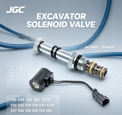 Katup Solenoid 6678988 7010625 untuk Ekskavator E25 E26 E27 E27Z E32 E32i E34 E35 E35i E35Z E37 E42 E45 E50 E55 E85