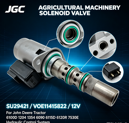 SU29421 VOE11415822 12V Solenoid Valve untuk traktor 6100D 1204 1354 6090 6115D 6120R 7530E Bagian mesin pertanian