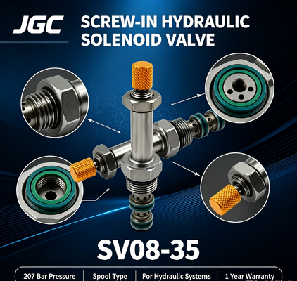 SV08-35   Katup Solenoid Hidrolik Elektrik Ulir Sekrup 207 Bar Tekanan Garansi 1 Tahun untuk Sistem Hidrolik