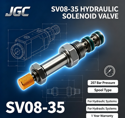 SV08-35   Katup Solenoid Hidrolik Elektrik Ulir Sekrup 207 Bar Tekanan Garansi 1 Tahun untuk Sistem Hidrolik