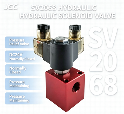 SV2068 Hidrolik Solenoid Ball Valve Pressure Relief Valve Threaded Cartridge DC24V Valve Penjaga Tekanan yang Biasanya Ditutup