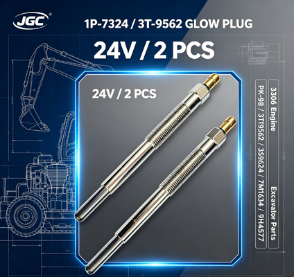 1P-7324 3T-9562 24V Glow Plug 2 PCS 3306 Mesin SONOCMP Diesel Glow Plug untuk PK-98 3T9562 3S9624 7M1634 9H4577 Bagian Excavator