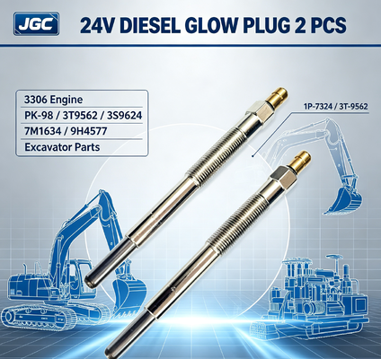 1P-7324 3T-9562 24V Glow Plug 2 PCS 3306 Mesin SONOCMP Diesel Glow Plug untuk PK-98 3T9562 3S9624 7M1634 9H4577 Bagian Excavator