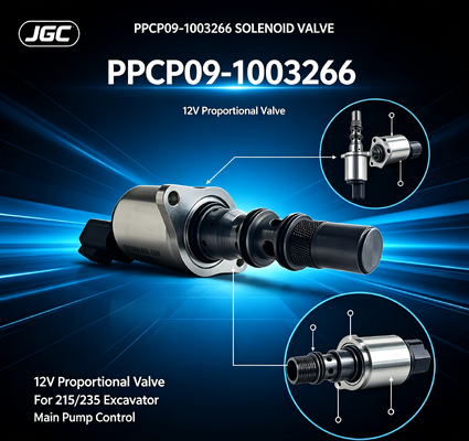 PPCP09-1003266 Katup Solenoid Proporsional Baja Berkekuatan Tinggi 12V untuk Pompa Utama Excavator 215/235