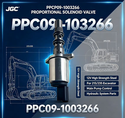 PPCP09-1003266 Katup Solenoid Proporsional Baja Berkekuatan Tinggi 12V untuk Pompa Utama Excavator 215/235