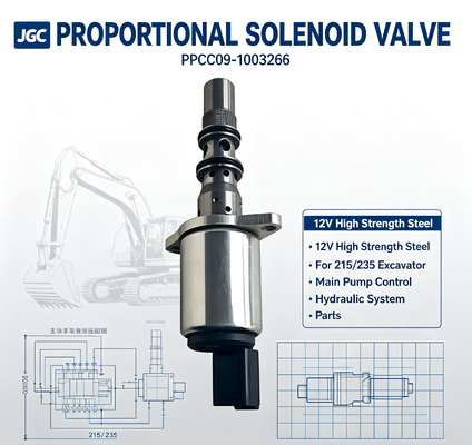 PPCP09-1003266 Katup Solenoid Proporsional Baja Berkekuatan Tinggi 12V untuk Pompa Utama Excavator 215/235