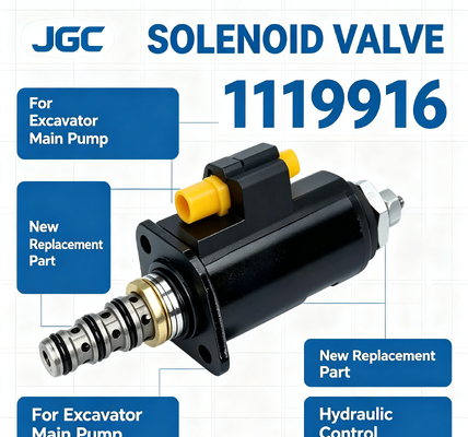 1119916 Katup Solenoid untuk Pompa Utama Excavator - Suku Cadang Pengganti Baru
