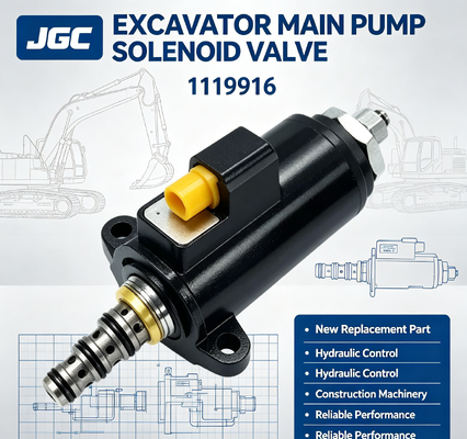 1119916 Katup Solenoid untuk Pompa Utama Excavator - Suku Cadang Pengganti Baru
