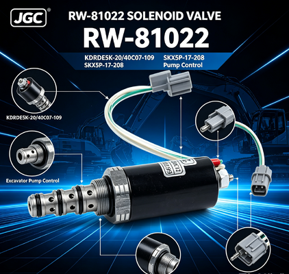 SKX5P-17-208 Suku Cadang Pompa Katup Solenoid RW-81022 "KDRDE5K-20/40C07-109 " untuk Suku Cadang Otomotif Excavator