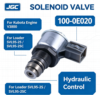100-0E020  Solenoid Valve Suku Cadang Excavator untuk Mesin Kubota V3800 Loader SVL95-2S SVL95-2SC