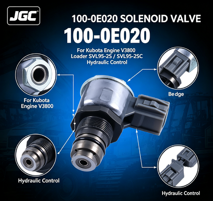 100-0E020  Solenoid Valve Suku Cadang Excavator untuk Mesin Kubota V3800 Loader SVL95-2S SVL95-2SC