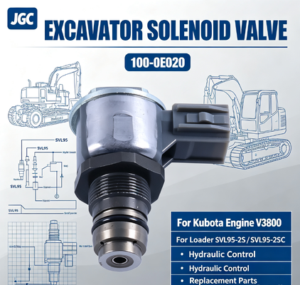 100-0E020  Solenoid Valve Suku Cadang Excavator untuk Mesin Kubota V3800 Loader SVL95-2S SVL95-2SC