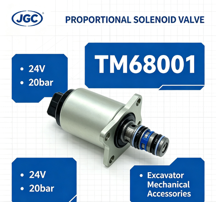 TM68001 Aksesoris Mekanikal Excavator 24V 20bar Excavator Proporsional Solenoid Valve