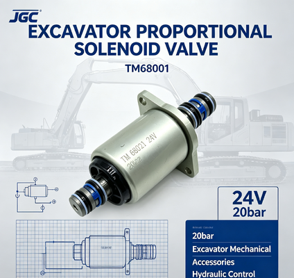 TM68001 Aksesoris Mekanikal Excavator 24V 20bar Excavator Proporsional Solenoid Valve