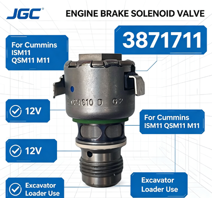 3871711 Katup Solenoid 12V untuk Rem Mesin Diesel Original ISM11 QSM11 M11 untuk Penggunaan Excavator Loader