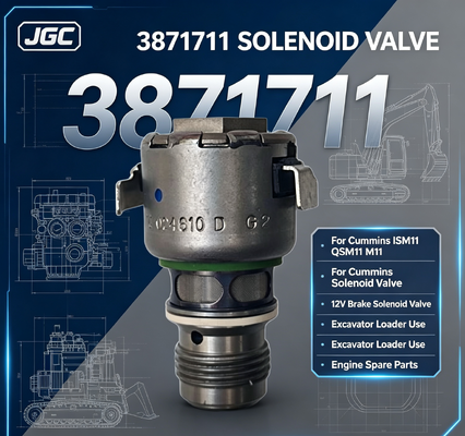 3871711 Katup Solenoid 12V untuk Rem Mesin Diesel Original ISM11 QSM11 M11 untuk Penggunaan Excavator Loader