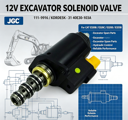 111-9916 12V Excavator Group Solenoid Valve Bagian No KDRDE5K-31 40E30-103A untuk CAT E320b E320c E320d E325b
