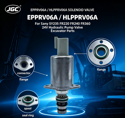 EPPRV06A  24V Katup Solenoid Proporsional HLPPRV06A untuk Katup Solenoid Pompa Hidrolik Excavator Sany SY235 FR220 FR240 FR360