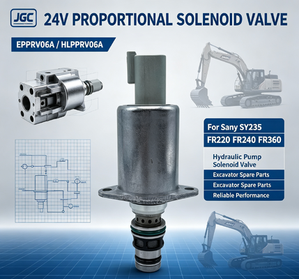 EPPRV06A  24V Katup Solenoid Proporsional HLPPRV06A untuk Katup Solenoid Pompa Hidrolik Excavator Sany SY235 FR220 FR240 FR360