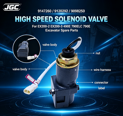 9147260 9120292 9098250 Katup Solenoid Kecepatan Tinggi untuk Excavator EX200-2 EX200-3 490E 790ELC 790E