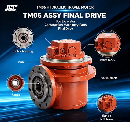 TM06 Suku Cadang Mesin Konstruksi Motor Travel Hidrolik Assy Final Drive untuk Excavator