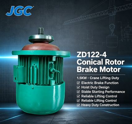 ZD122-4 Motor Derek Tipe 1.5KW Motor Rem Rotor Kerucut